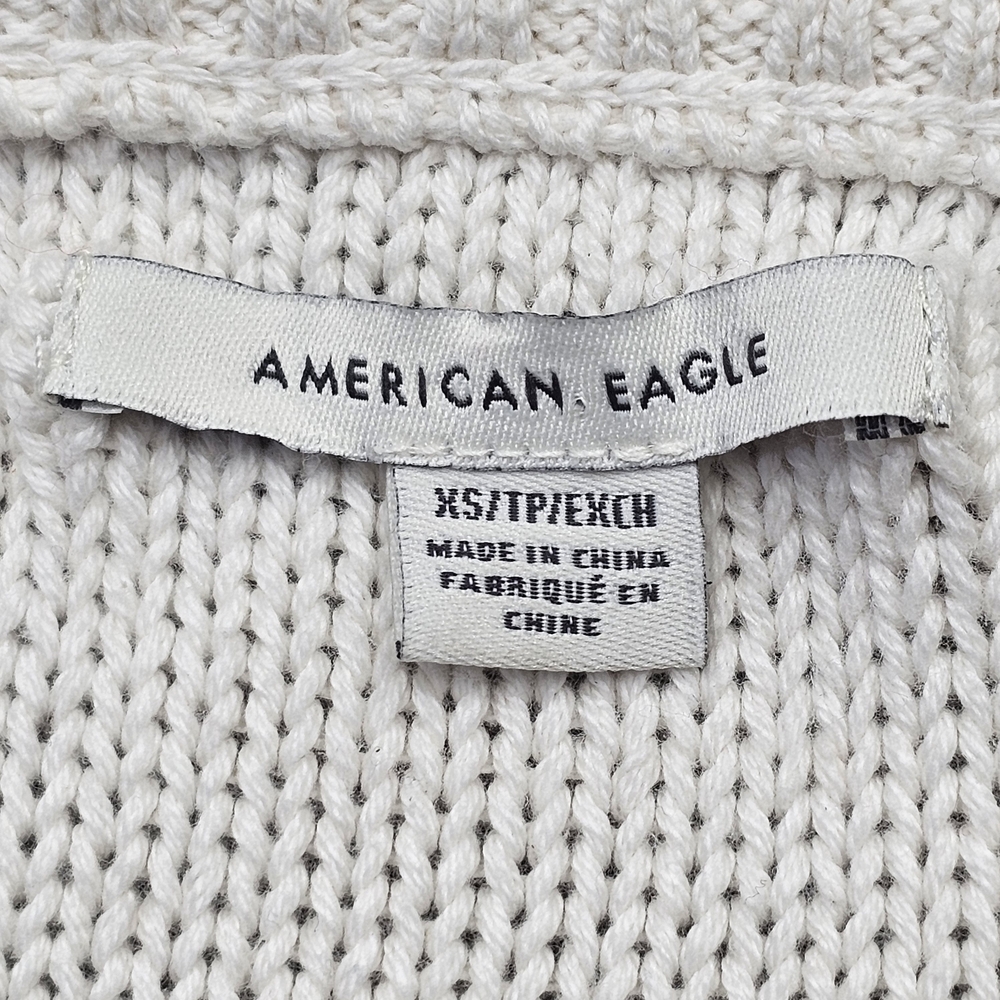 American Eagle XS Crochet Granny Square Boho Cropped Sweater - Picture 3 of 10